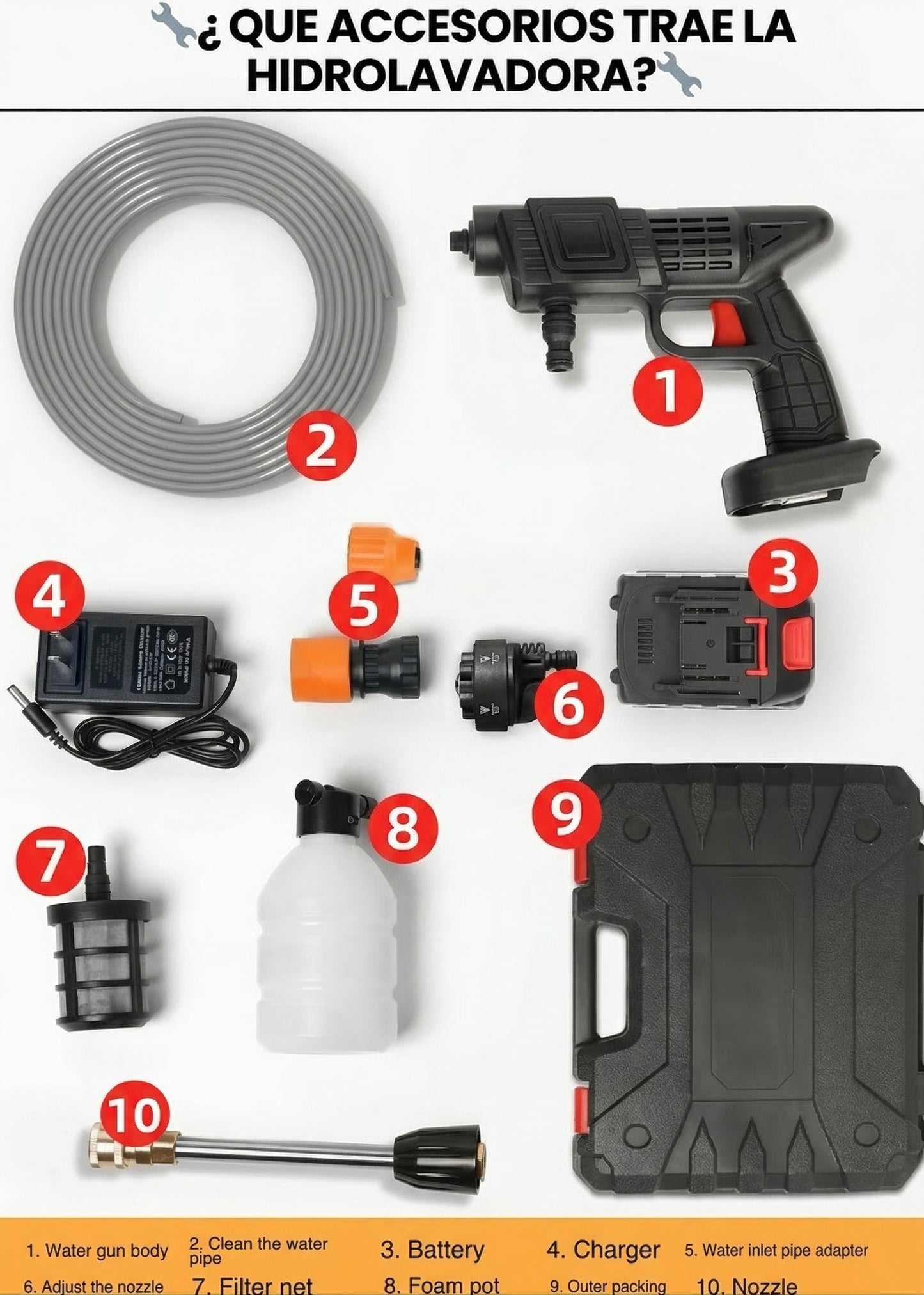 💦COMBO HIDROLAVADORA 10 ACCESORIOS + ASPIRADORA 3 EN 1